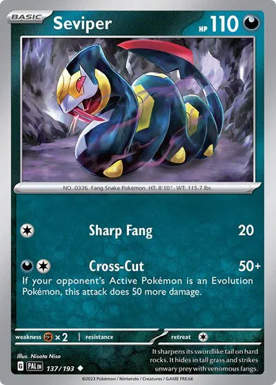 Seviper 137/193 · Reverse Holofoil (Paldea Evolved)