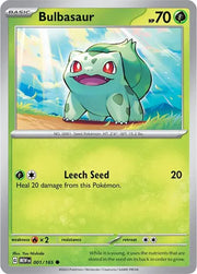 Bulbasaur 001/165 · Normal (SV: 151)