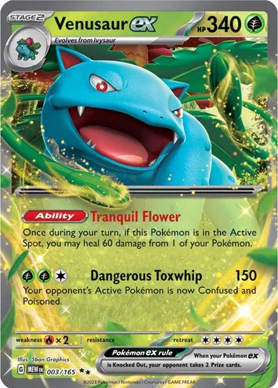 Venusaur ex SV: 151 Double Rare • 003/165 Holofoil