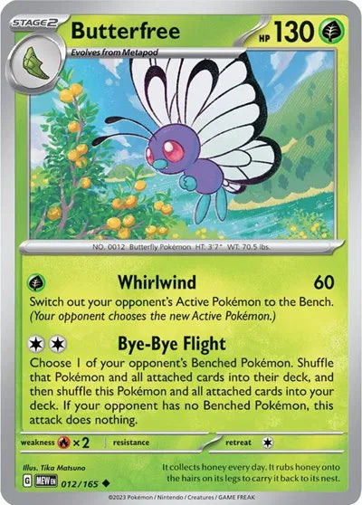 Butterfree 012/165 · Reverse Holofoil (SV: 151)