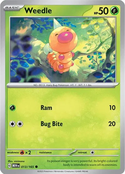 Weedle 013/165 · Reverse Holofoil (SV: 151)