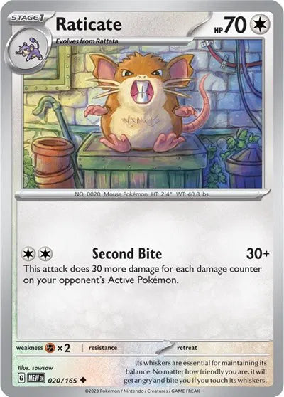Raticate 020/165 · Normal (SV: 151)