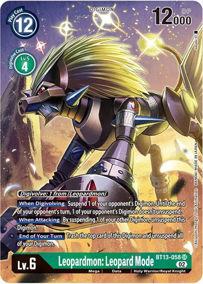 Leopardmon: Leopard Mode (Alternate Art) BT13-058 SR (Versus Royal Knight Booster)