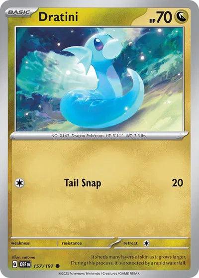 Dratini 157/197 · Reverse Holofoil (Obsidian Flames)