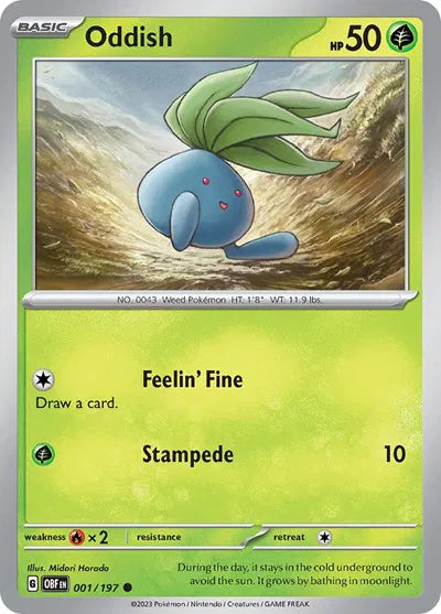 Oddish 001/197 · Normal (Obsidian Flames)