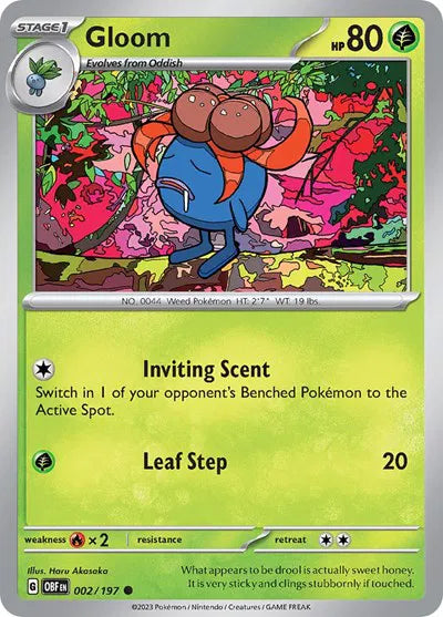 Gloom 002/197 · Reverse Holofoil (Obsidian Flames)