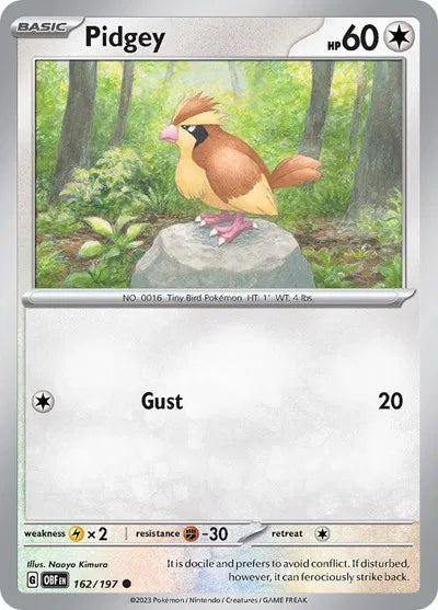 Pidgey 162/197 · Normal (Obsidian Flames)