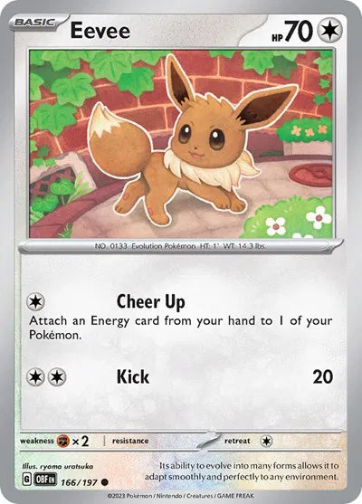 Eevee 166/197 · Normal (Obsidian Flames)