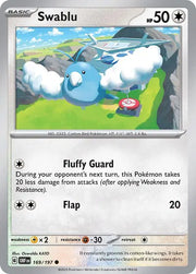 Swablu 169/197 · Reverse Holofoil (Obsidian Flames)