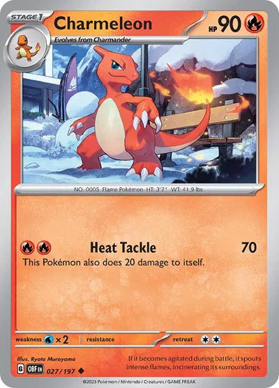 Charmeleon 027/197 · Reverse Holofoil (Obsidian Flames)