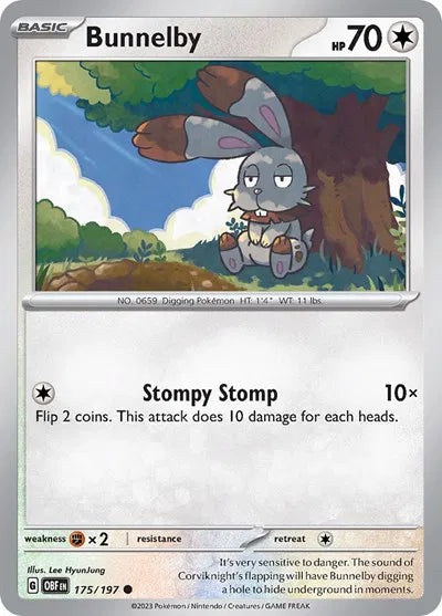 Bunnelby 175/197 · Normal (Obsidian Flames)
