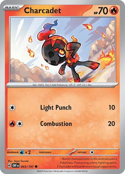 Charcadet 043/197 · Reverse Holofoil (Obsidian Flames)