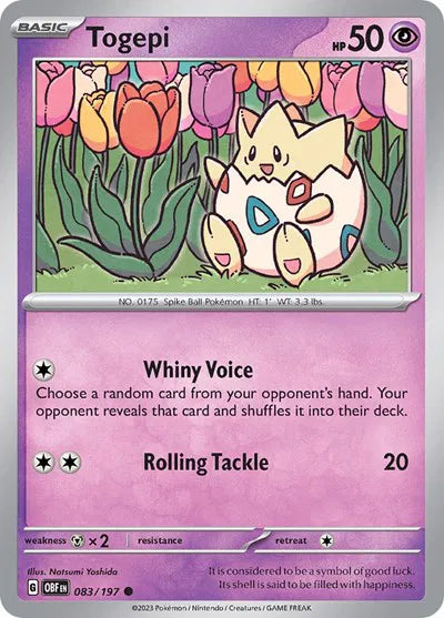 Togepi 083/197 · Reverse Holofoil (Obsidian Flames)