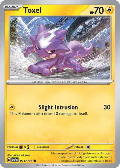 Toxel 071/197 · Reverse Holofoil (Obsidian Flames)