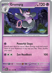 Grumpig 091/197 · Reverse Holofoil (Obsidian Flames)