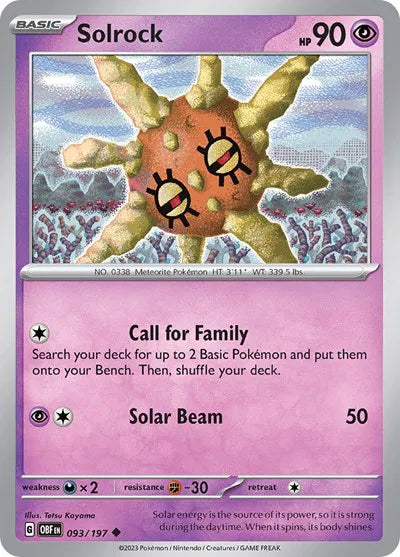 Solrock 093/197 · Normal (Obsidian Flames)