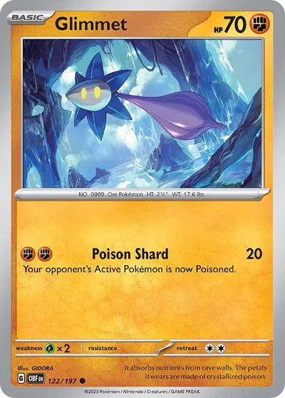 Glimmet 122/197 · Reverse Holofoil (Obsidian Flames)