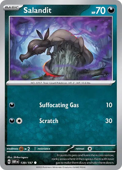 Salandit 139/197 · Normal (Obsidian Flames)