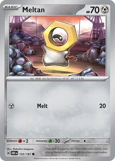 Meltan 152/197 · Normal (Obsidian Flames)