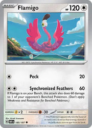 Flamigo 185/197 · Reverse Holofoil (Obsidian Flames)