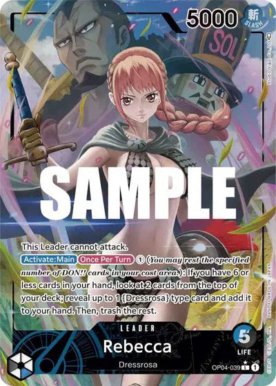 PSA 10 - One Piece - Rebecca - Alt Art Leader - OP04