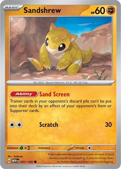 Sandshrew 027/165 · Normal (SV: 151)