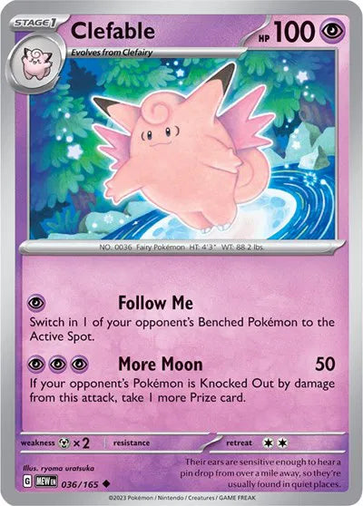 Clefable 036/165 · Reverse Holofoil (SV: 151)