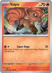 Vulpix 037/165 · Reverse Holofoil (SV: 151)