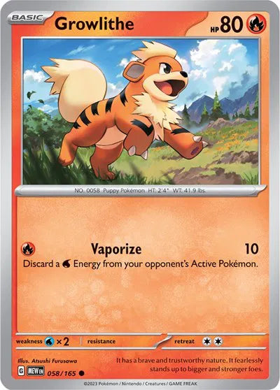 Growlithe 058/165 · Reverse Holofoil (SV: 151)