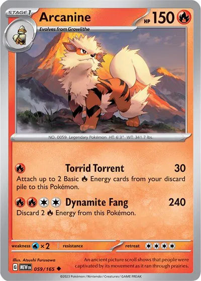 Arcanine - 059/165 - Reverse Holofoil