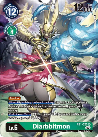 Diarbbitmon (Textured Alternate Art) RB1-025 SR (Resurgence Booster)