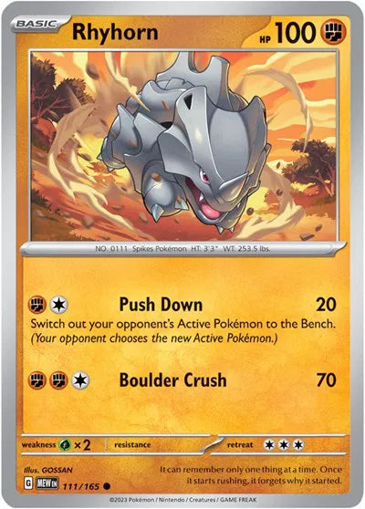 Rhyhorn 111/165 · Normal (SV: 151)