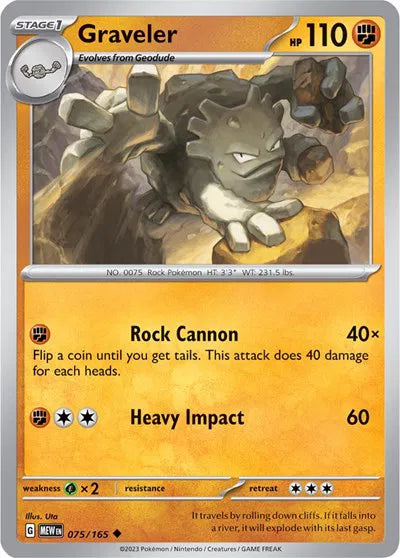 Graveler 075/165 · Reverse Holofoil (SV: 151)