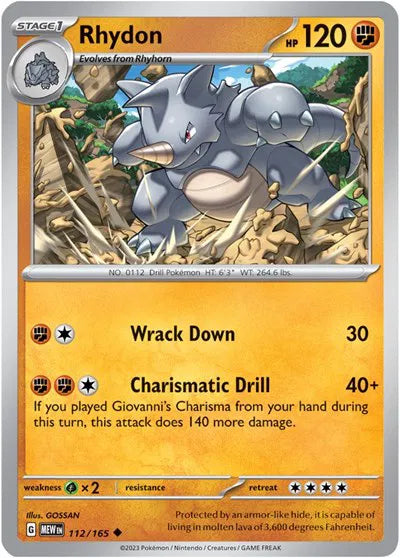 Rhydon 112/165 · Normal (SV: 151)