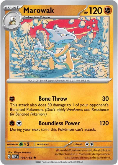 Marowak 105/165 · Holofoil (SV: 151)