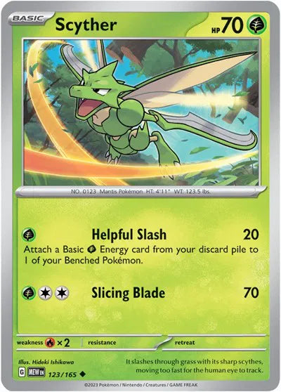 Scyther 123/165 · Normal (SV: 151)