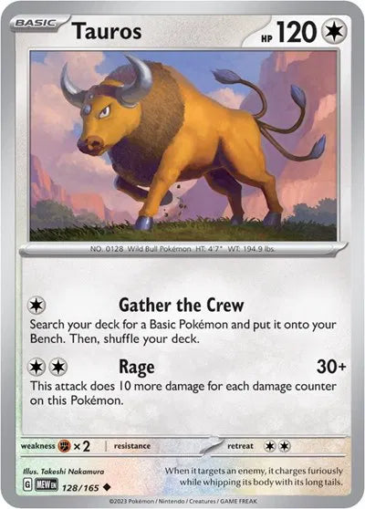 Tauros 128/165 · Reverse Holofoil (SV: 151)