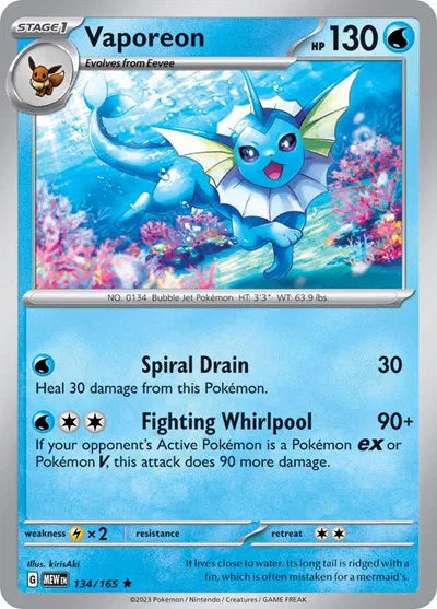 Vaporeon 134/165 · Holofoil (SV: 151)