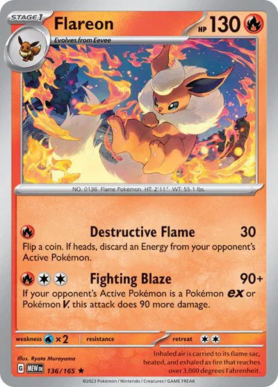 Flareon 136/165 · Holofoil (SV: 151)