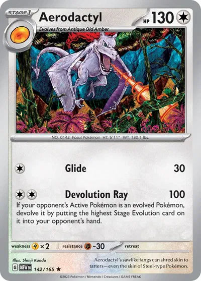 Aerodactyl 142/165 · Reverse Holofoil (SV: 151)