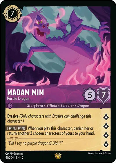 Madam Mim - Purple Dragon 47/204 · Normal (Rise of the Floodborn)