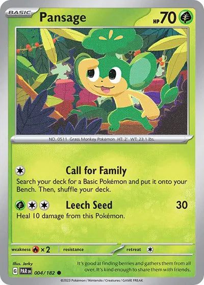 Pansage 004/182 Reverse Holo (Paradox Rift)