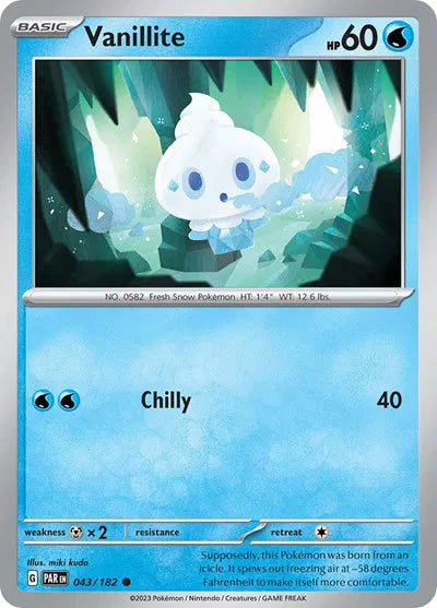 Vanillite 043/182 · Reverse Holofoil (Paradox Rift)