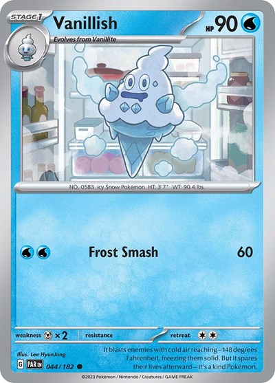 Vanillish 044/182 · Reverse Holofoil (Paradox Rift)