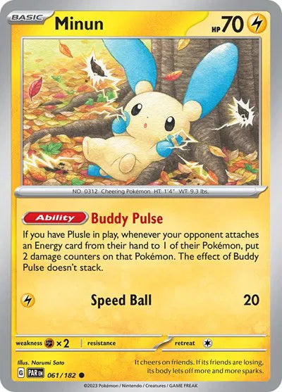Minun 061/182 · Reverse Holofoil (Paradox Rift)