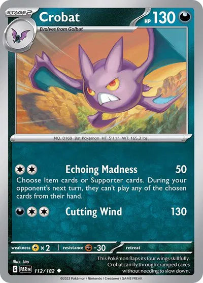 Crobat 112/182 · Reverse Holofoil (Paradox Rift)