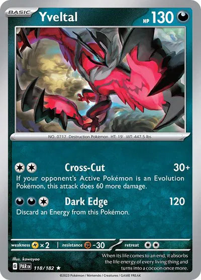 Yveltal 118/182 · Holofoil (Paradox Rift)