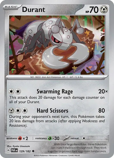 Durant 129/182 · Reverse Holofoil (Paradox Rift)