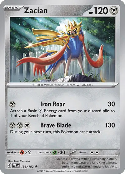 Zacian 136/182 · Holofoil (Paradox Rift)