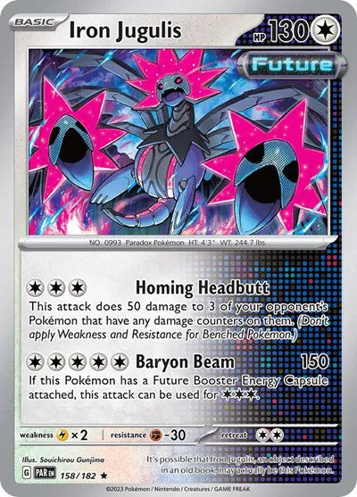 Iron Jugulis 158/182 · Reverse Holofoil (Paradox Rift)